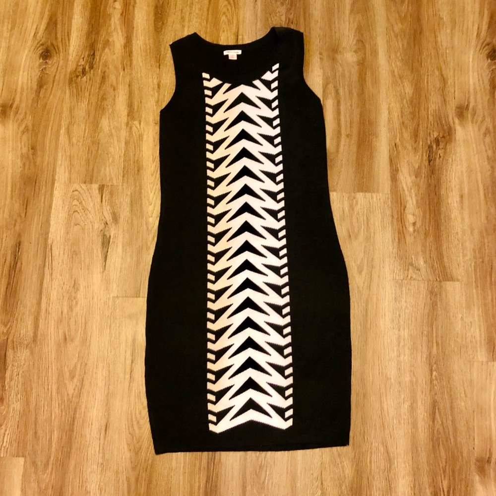 Black and white sweater dress